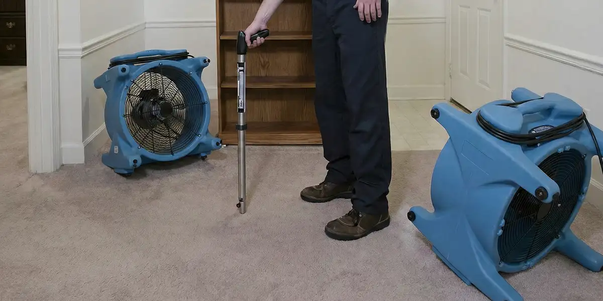 emergency water removal equipment deployed to dry a flooded residential interior in Lakeland, FL