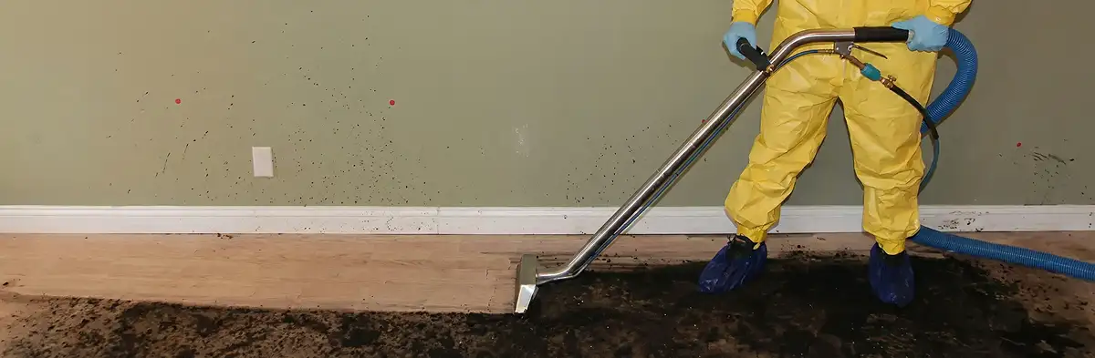 sewage removal service performing deep cleaning and extraction of sewage from an indoor area in Lakeland, FL